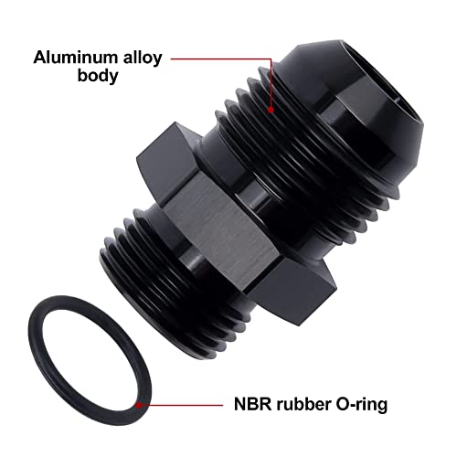 Image of EVIL ENERGY 10AN Flare to 8AN ORB Male Fuel Rail Adapter Fitting Black 2Pcs