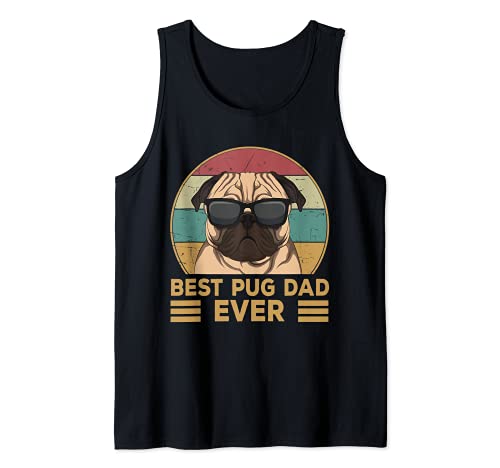 Hombre Best Pug Dad Ever Funny Pug Dog Regalo para hombres y niños Camiseta sin Mangas