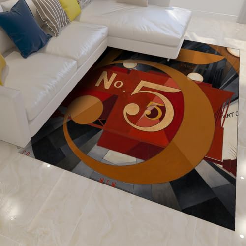 Tapis Charles Demuth or géométrique haut de gamme 80x150