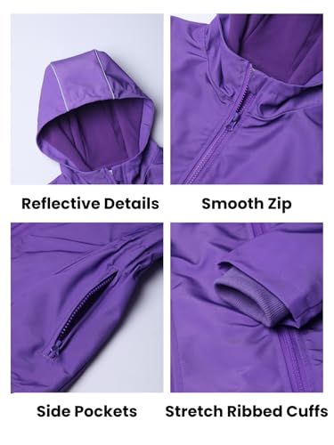 Image of WELAKEN Fleece lined Jackets with Water-Resistance Frabic for Kid's & Toddler II Girl's Rain Jacket & coats