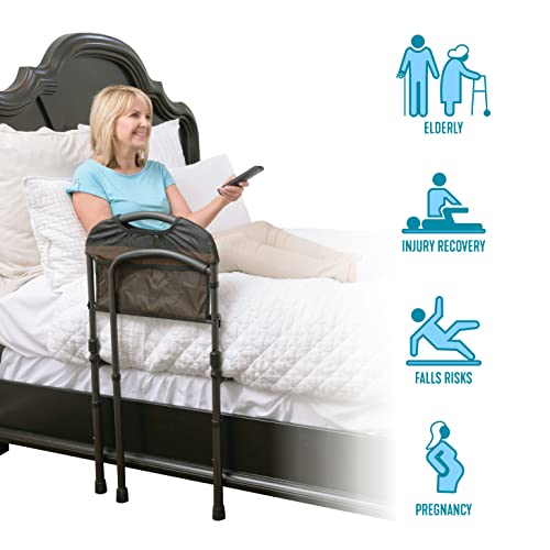 Stander Mobility Rail, Senior Bed Rail And Assist Bar With Swing-Out Mobility Arm And Organizer Pouch #TOP5