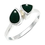 Grüne Jade Edelstein für Herren und Damen in allen Größen Sterling Silber Stilvoller Handgefertigter Band Ring Geschenkartikel Schmuck ERG1260CD26_(72 (22.9))