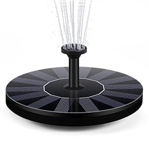 Solar Fonteinpomp, DISDIM Solar Powered Birdbath Water Fontein Pomp Panel Kit 1,4 W met 4 spuitkoppen, Outdoor Watering Dompel voor Vogelbad, Vijver, Vissentank, Zwembad, Patio en Tuin Decoratie