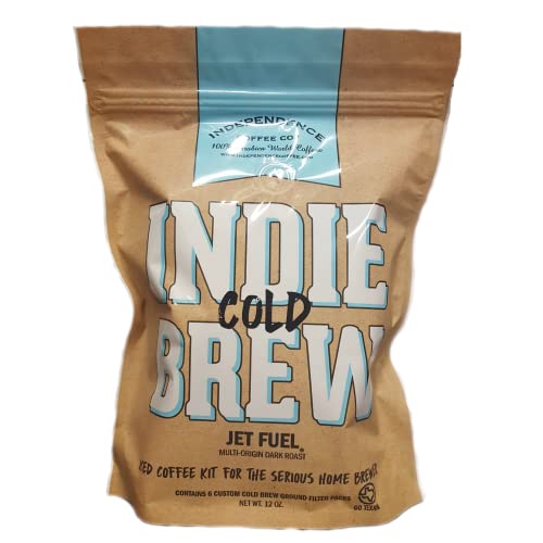 Independence Coffee Co. Indie Cold Brew Iced Coffee Kit, Jet Fuel Intense and Heavy Body, Dark Roast...