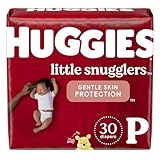 HUGGIES Little Snugglers Baby Diapers, Size Preemie, 30 Count, Convenience Pack (Packaging May Vary)