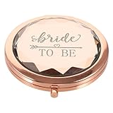 OFFSCH Taschen Spiegel Roségold Kompakter Schminkspiegel für Unterwegs Doppeltes Design für Junggesellinnenabschiede und Hochzeiten Tragbar und Leicht Perfektes für Brautjungfern