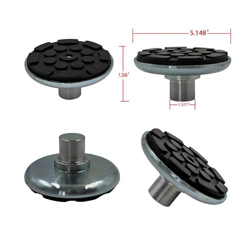 Image of 4 Car Lift Rubber Tray Heightening Feet Plus High Leg Pads Shaft Diameter 35mm (Round Single Hole Tray)