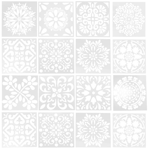 PRETYZOOM 16 Plantillas de Pintura para Mandalas Infantiles de Plástico Seguro y Buen Acabado, Herramientas Creativas para Dibujo Niñas