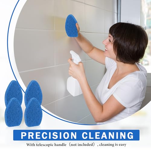 Baderke 4 Pcs Tub Tile Scrubber Cleaning Brush Pads (Without Handle) Compatible with Qaestfy Non-Scratch Scouring Pads Scrub Brush for Shower Bathroom Buildup Toilet Wall Floor (Blue) - Thumbnail 7