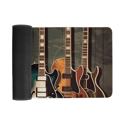 Guitars Art Desk Pad grande protector de escritorio blanco miniatura 3
