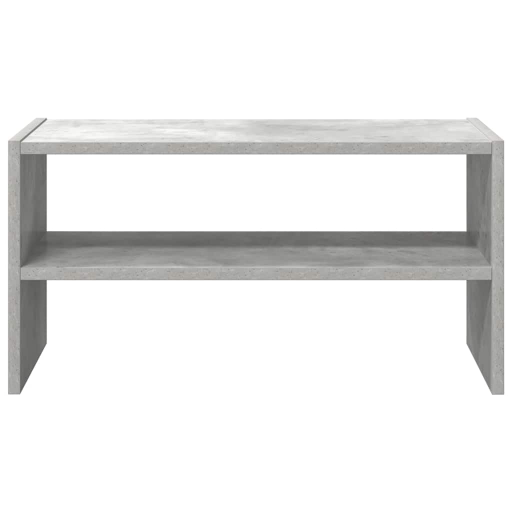 Schuhregal Betongrau aus Holzwerkstoff 60x30x30,5 cm stapelbar platzsparend für Flur Diele Eingangsbereich mit Mehreren Fächern zur Schuhaufbewahrung und Ordnung