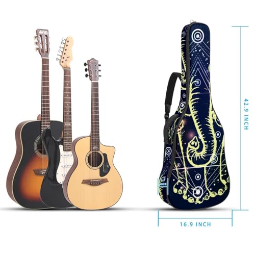 Housse de guitare en tissu Oxford épais rembourré avec boucle de suspension et sangle de cou Motif éléphant abstrait 101,6 cm, Multicolore., 42.9×16.9×4.7 in, Sac de transport tendance pour guitare - Les Beatles, Paul McCartney, John Lennon, RIngo Starr, George Harrison Housse de guitare en tissu Oxford épais rembourré avec boucle de suspension et sangle de cou Motif éléphant abstrait 101,6 cm, Multicolore., 42.9x16.9x4.7 in, Sac de transport tendance pour guitare – Image 6