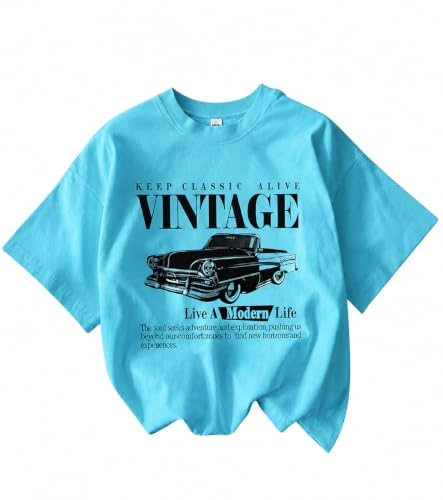 Image of Jawdrobe Cotton Blend Oversized Fit Half Sleeve Printed Round Neck T-Shirt for Women | Aesthetic Summer Wear