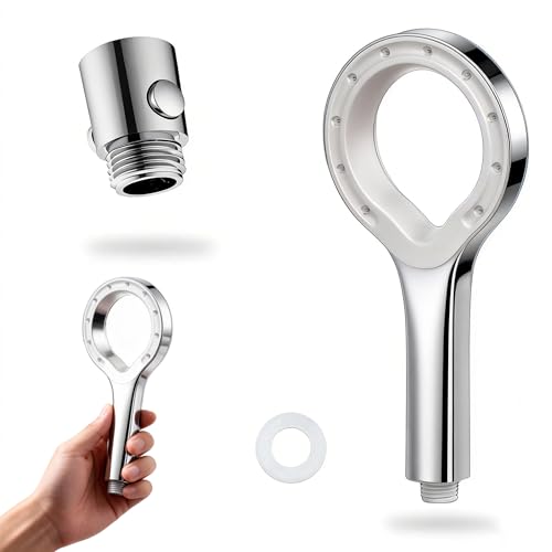 DIYCUT Pommeau de Douche Anticalcaire Haute Pression, Pommeau de Douche, Douchette avec Robinet d'Arrêt, Accessoires de Salle de Bain, pour Adultes, Animaux, Conservation de l'eau
