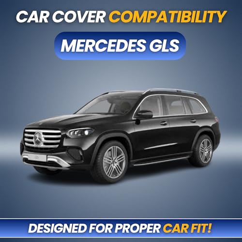 Image of Premium 100% Waterproof Car Cover for Mercedes GLS | All-Weather, UV & Dust Protection | Heavy-Duty 3-Layer Fabric | Custom Fit with Mirror & Antenna Pockets | Navy Blue
