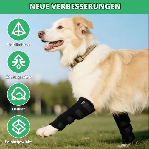 MFUSUL Sprunggelenkbandage für Hunde,2 Stück Leckschutz Hund Hinterbein,Hundebandage für Wickel Wunde...
