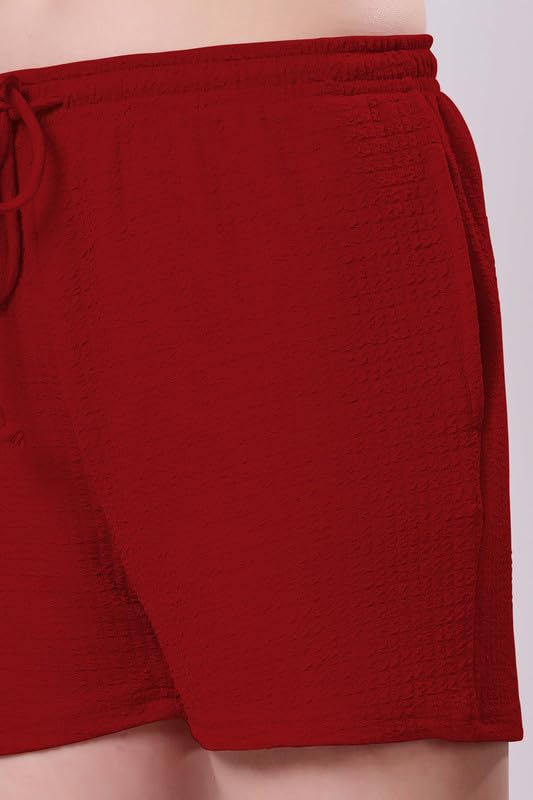 Image of London Hills Shorts for Women Textured Waffle Knit with Pockets for Gym, Sports, Running, Yoga, Cycling, Walk Casual Shorts Or Half Lower, Hot Pant, Half Trouser, Pack of 1, Pack of 2, Pack of 3
