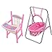 SM SunniMix Poupée Bébé Réaliste ABS Berceau à Bascule Chaise Haute Modèle Enfants Jeu de Rôle