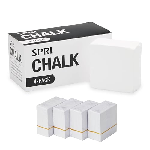 SPRI Chalk Block, 2oz. (4 Pack) for Gymnastics, Rock Climbing, Bouldering, Weight-Lifting,