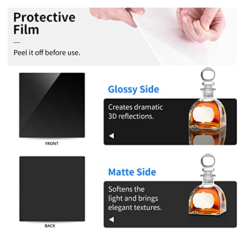 Neewer 12"×12"/30×30Cm Photography Acrylic Display Boards, Non Reflective And Reflective Black And White Square Photography Background Boards For Product Table Top Photography Shooting #TOP2