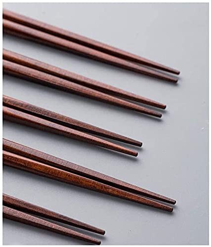 Baguettes en bois massif pointues de style japonais haut de gamme 10 paires, lettres dorées de personnalité créative, baguettes de fleurs de cerisier (couleur : B)