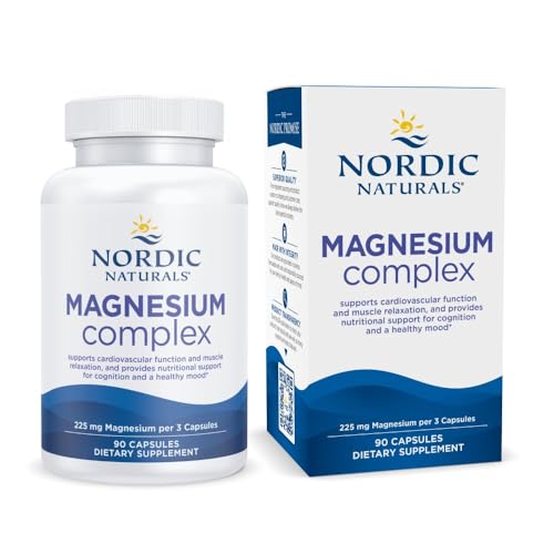 Image of Nordic Naturals Magnesium Complex - 90 Capsules - 225 mg Magnesium - Brain & Heart Health, Mood, Energy, & Muscle Relaxation - Non-GMO, Vegan - 30 Servings
