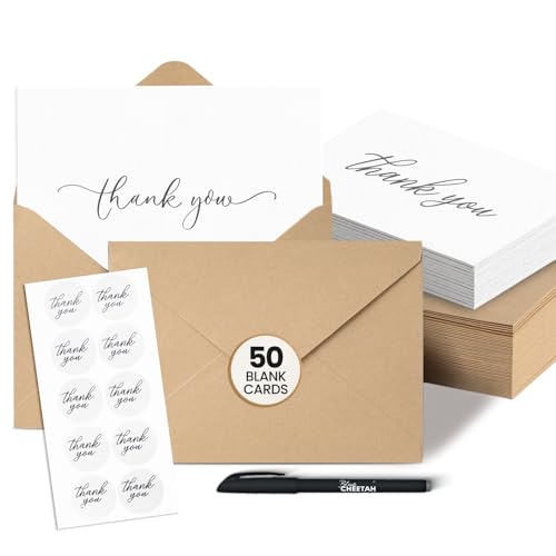 Cartes de remerciement de mariage en vrac 10,2x15,2 cm avec enveloppes