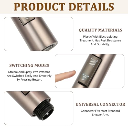 Brausekopf Küchenarmatur, Wasserhahn Ersatz mit 2 Modi Verstellbar, Handbrause Wassersparer für Wasserhahn, Herausziehbarer Geschirrbrause Ersatzkopf für Brause Küche Bad Aufsatz