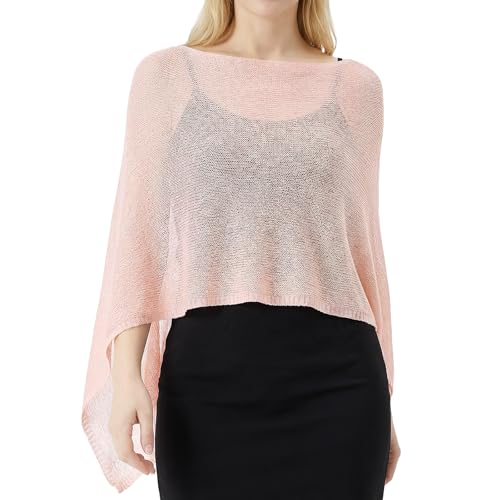 Image of Women Sheer Poncho Shrug Summer Sheer Blouse Top Lightweight Poncho Bolero for Evening Dress