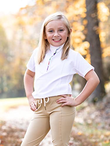 Anni Lyn Sportswear Girl's Ventilated Show Shirt - Short Sleeve (As1, Alpha, L, Regular, Vibrant Horses) #TOP6