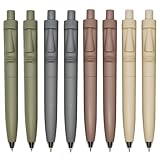 Maydahui 8 PCS Mini Pocket Pen Easter Island Gel Pens Retractable Moai Stone Statue Pen Short Small Pens Fat Round Tremor Parkinson Pens Arthritis Hands Black Ink for School Party Office