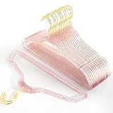 20 Pcs Red Glitter Sparkle Hangers, Ultra-Thin Acrylic Glitter Hangers for Dresses and Suits - Non-Slip Space-Saving (Red)