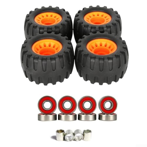 Offroad-Longboard-Räder, langlebiger Kunststoff, stoßdämpfend für raues Gelände, kompatibel mit Trail- und Allwetter-Fahrten, robuste Longboard-Räder, für reibungslose Fahrt, Rot