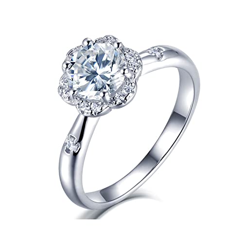 Bague femme en argent et zircone KnSam pour mariage et fiançailles