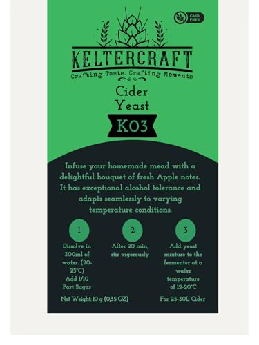 Keltercraft K03 Cider Hefe [10g: Für 25L Apfelwein] Trockenhefe Weinhefe Reinzuchthefe