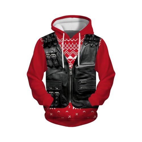 Sweat-shirt à capuche à manches longues avec imprimé amusant et poche kangourou