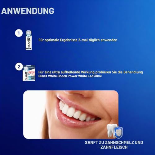 BlanX White Shock Zahnaufhellung, Zahnschmelzschonende Zahncreme, für weißere Zähne, 75 ml (1er Pack) – Ansicht 4