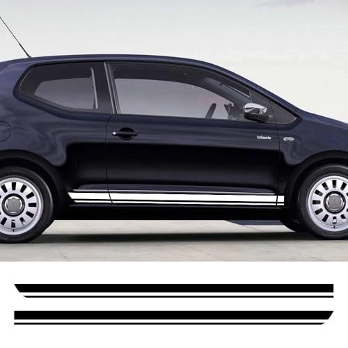 2 Pegatinas de Vinilo con diseño de Rayas para faldones Laterales de Puertas de Coche, para VW UP Lupo Sport Style, Accesorios de decoración para carrocería de Coche.