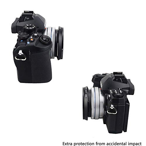 Image of JJC 37mm Screw-in Lens Hood Shade for Olympus M.Zuiko Digital ED 14-42mm EZ and Panasonic Lumix G Vario 12-32mm ASPH on OM-D E-M10 III /II, DMC-GX85 /GX850 - Black