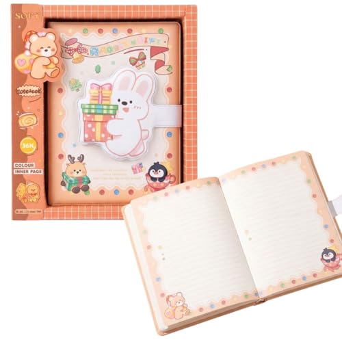 Image of FunBlast Diary for Girls - Christmas Kawaii Diary with Puffy Buckle Lock, Journal Diaries for Girls, Notepad for Students Stationary Items, Birthday Gifts (112 Sheets) (Rabbit)