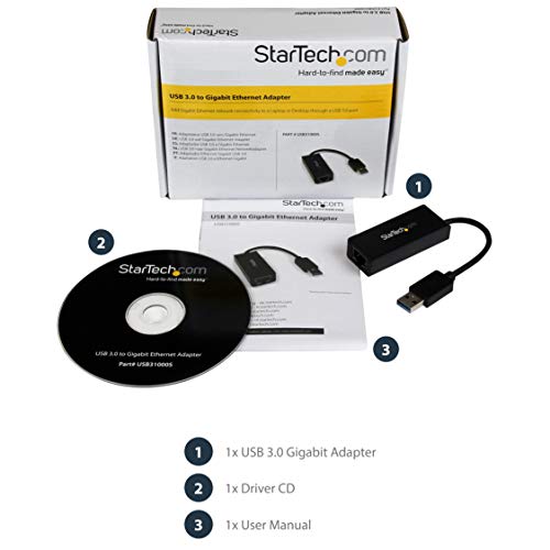 StarTech USB 3.0 to Gigabit Ethernet NIC Network Adapter - USB to RJ45 for 10/100/1000 Network