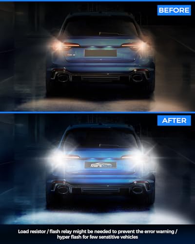 Image of Marsauto 912 921 LED Bulbs for Backup Reverse Lights, 906 904 922 W16W T15 LED Light Bulb White 3020-SMD Canbus Error Free Chip for Turn Signal DRL Brake Tail Lights, Tail Light Covers