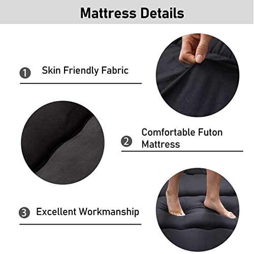 Image of MAXYOYO Cot Japanese Floor Futon Mattress, Single Size Tatami Mat Sleeping Pad Foldable Roll Up Boys Girls Narrow Mattress