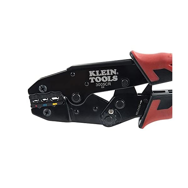 Klein Tools 3005CR Draht-Crimper Werkzeug, Ratsche isolierte Klemmzange für 10 bis 22 AWG Draht – Bild 8