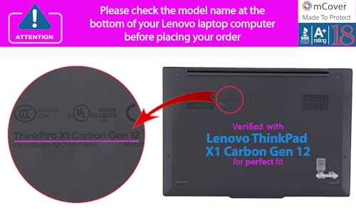 Image of mCover Hard Case ONLY Compatible for 2024-2025 14 inch Lenovo ThinkPad X1 Carbon Gen 12 /13 Windows Notebook PC (with 180-degree Hinge, NOT Fitting Any Other Lenovo Models) - Clear