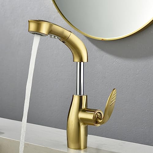 Mitigeur de lavabo avec douchette extractible multifonction eau chaude froide - 4