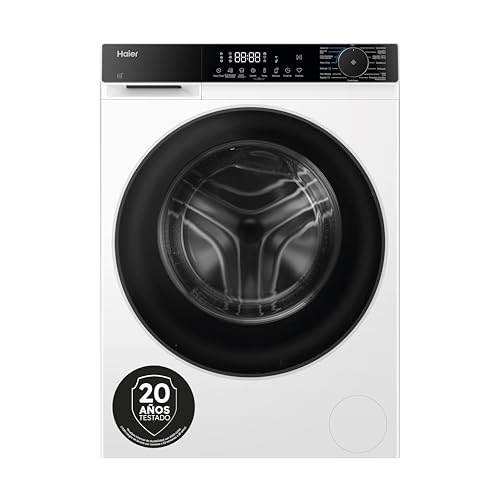 Haier X 5 HW100-BP14357UIB Lavadora Carga Frontal 10KG, Clase A-20%, Función Vapor, Tratamiento ABT, Motor Inverter, Display Digital, 1400 RPM, Inicio Diferido, Libre instalación, 14 Programas, Blanco