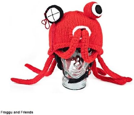 Froggu and Friends OCTOPOO Hand Knitted Snowboarding Helmet Cover/ Hat / Beanie (Ski / motorcycle /bicycle / skateboarding / extreme sports helmet)