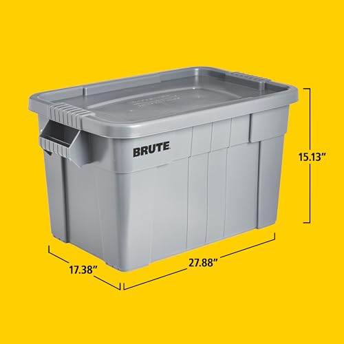 Rubbermaid Commercial Products Brute Tote Storage Container with Lids-Included 20-Gallon Gray Rugged/Reusable Boxes for Moving/Storing in Garage/Basement/Attic/Jobsite/Truck/Camping 2 Pack by Rubbermaid Commercial Products - Image 5