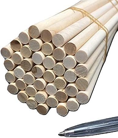 10mm x 300mm Birch Hardwood Wooden Craft Sticks/Dowels - Seconds - Pack of 20 Dowels